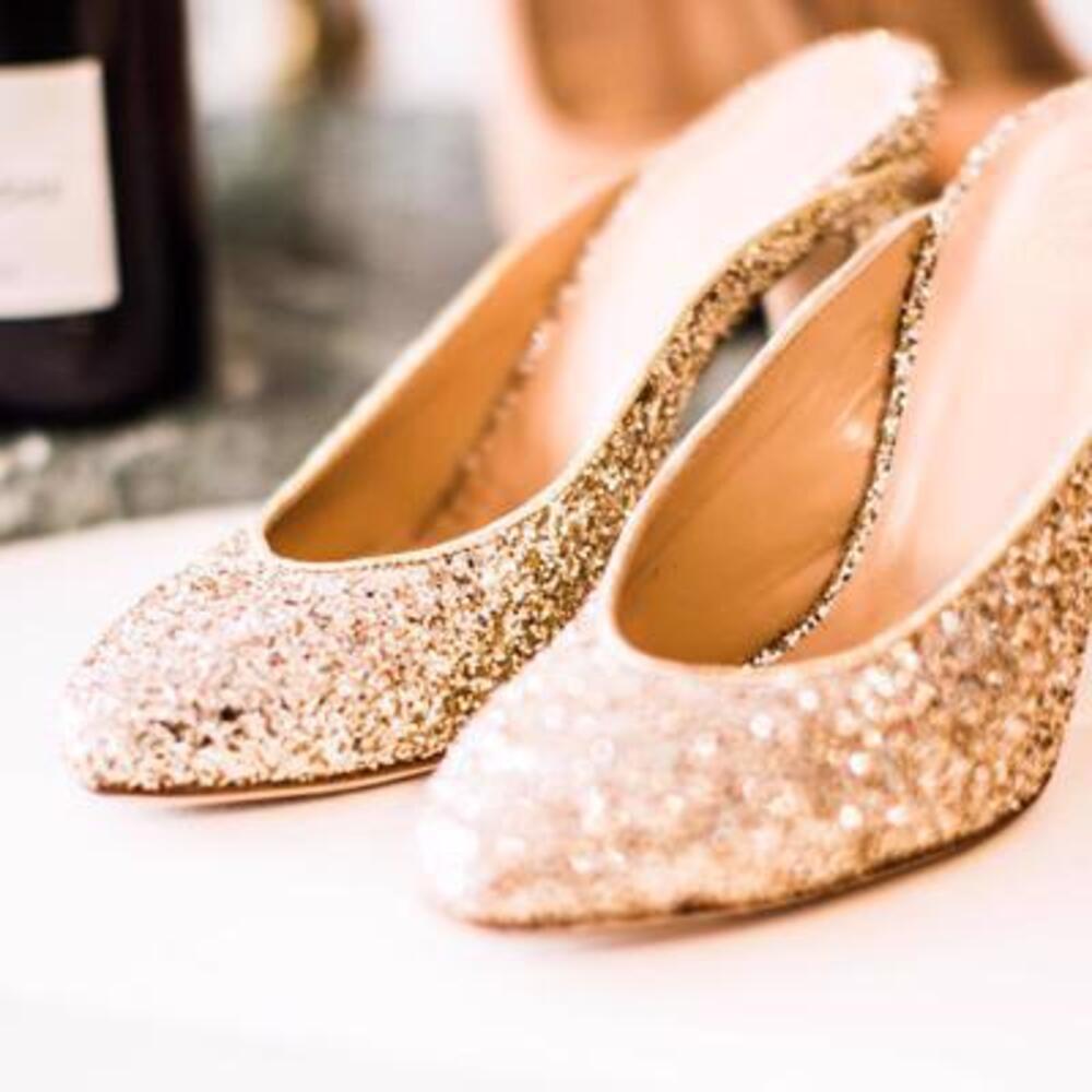 Stunning Gold Jimmy Choo Glitter Heels